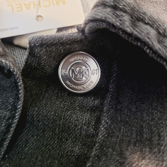 Michael kors women's Cropped Demin Jacket Size XS Steel Grey Washed NWT - Picture 6 of 15
